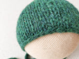 FOREST GREEN AIR hat- newborn size