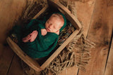 FOREST GREEN BRUSHED ALPACA SILK wrap- newborn size