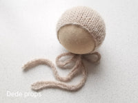 LIGHT BEIGE ALPACA hat- newborn size