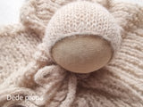 LIGHT BEIGE ALPACA hat- newborn size