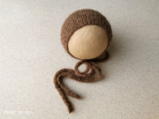 BEIGE ALPACA BRUSHED hat- newborn size