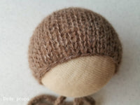 BEIGE ALPACA BRUSHED hat- newborn size