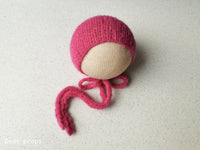 CERISE ALPACA BRUSHED hat- newborn size