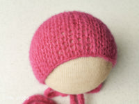 CERISE ALPACA BRUSHED hat- newborn size