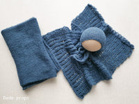 STEEL BLUE hat- newborn size