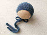 STEEL BLUE hat- newborn size