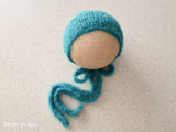 TURQUOISE hat- newborn size