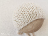 OFF WHITE ALPACA hat- newborn size