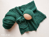 FOREST GREEN BRUSHED ALPACA SILK hat- newborn size