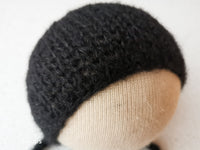 BLACK ALPACA hat- newborn size