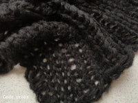 BLACK ALPACA blanket- newborn size