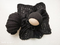 BLACK ALPACA hat- newborn size