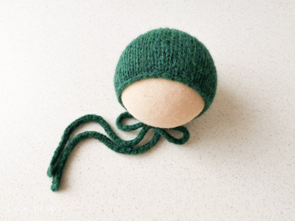 FOREST GREEN AIR hat- newborn size