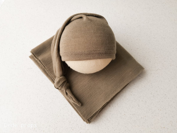 PIERCE hat & wrap - newborn size