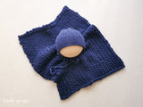 DARK BLUE SNOW hat- newborn size