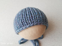 PEACOCK BLUE SNOW hat- newborn size