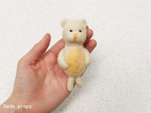 BAKER TEDDY BEAR - hand felted newborn prop