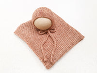 BROWN COTTON MERINO hat- newborn size