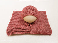 MAROON COTTON MERINO hat- newborn size