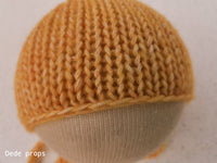 OCHRE COTTON MERINO hat- newborn size