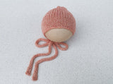 MEDIUM ROSE COTTON MERINO hat- newborn size