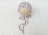 VIOLET GREY COTTON MERINO hat- newborn size