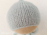 LIGHT GREY BLUE AIR hat- newborn size