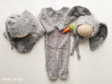 CAROL bunny bonnet - newborn size